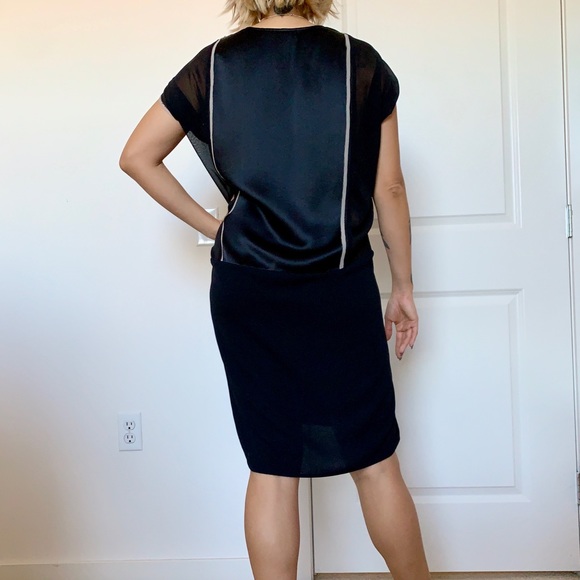 BCBG MAXAZRIA RUNWAY Black Silk Mesh Panel Dress - Picture 6 of 6